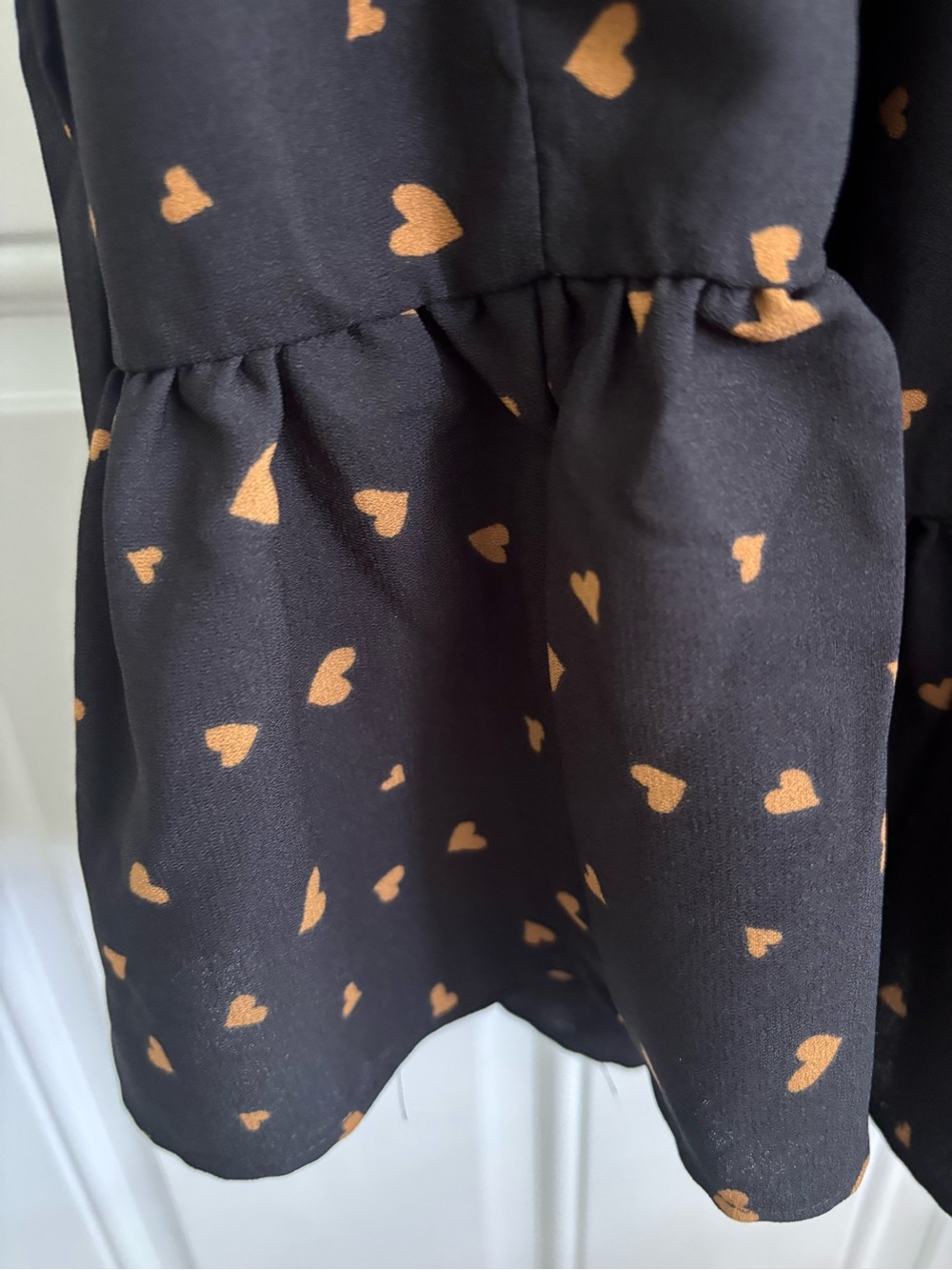 NWT Lauren Conrad Black Dress w/Gold Heart Print Tie-Waist Midi Dress, Size 2X - Picture 2 of 13